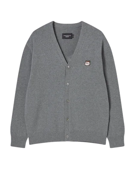 (Pre-order) &Aacute;o cardigan cổ V UNI BASIC X&aacute;m