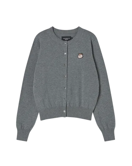 (Pre-order) &Aacute;o cardigan cổ tr&ograve;n WOMAN BASIC X&aacute;m