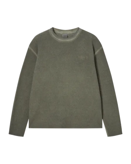 (Pre-order) &Aacute;o thun d&agrave;i tay WAFFLE DYED Kaki