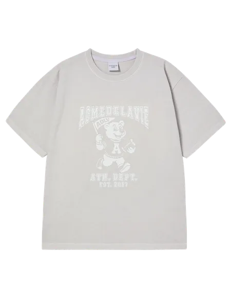 (Pre-order) &Aacute;o thun ngắn tay FOOTBALL AC BEAR PIGMENT X&aacute;m nhạt