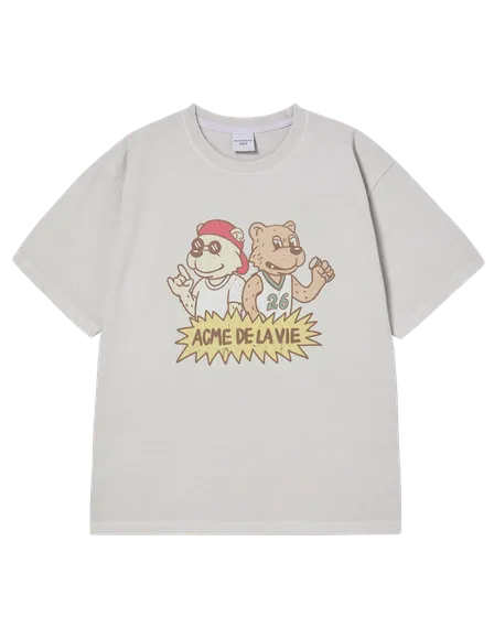 (Pre-order) &Aacute;o thun ngắn tay ROCK AND ROLL AC BEAR PIGMENT X&aacute;m nhạt