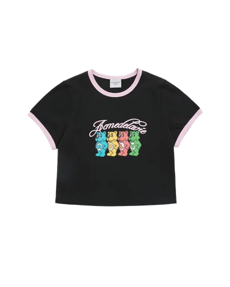 (Pre-order) &Aacute;o thun ngắn tay WOMAN AC BEAR CROP RINGER  Đen