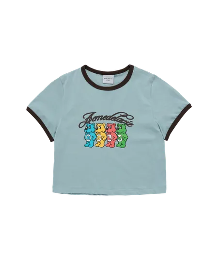 (Pre-order) &Aacute;o thun ngắn tay WOMAN AC BEAR CROP RINGER Xanh mint