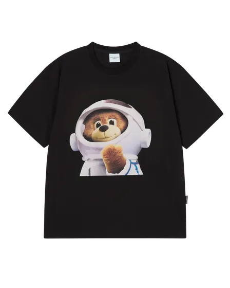 &Aacute;o thun ngắn tay AC BEAR BABY FACE ASTRONAUT Đen
