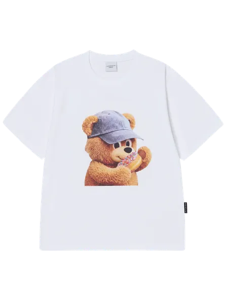 &Aacute;o thun ngắn tay AC BEAR BABY FACE CAP BOY Trắng