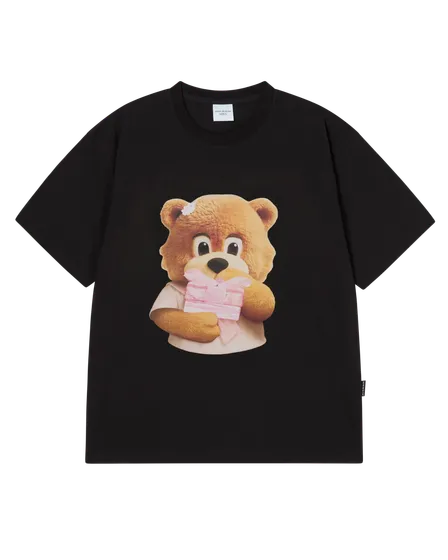 &Aacute;o thun ngắn tay AC BEAR BABY FACE GIFT Đen