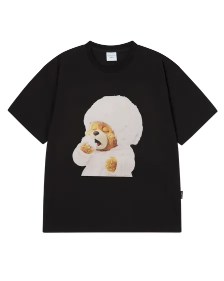 &Aacute;o thun ngắn tay AC BEAR BABY FACE SNOW Đen