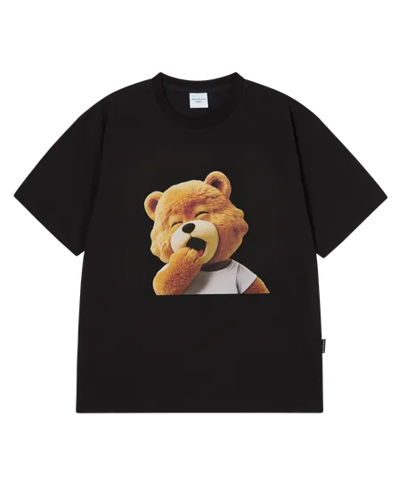 &Aacute;o thun ngắn tay AC BEAR BABY FACE YAWN Đen