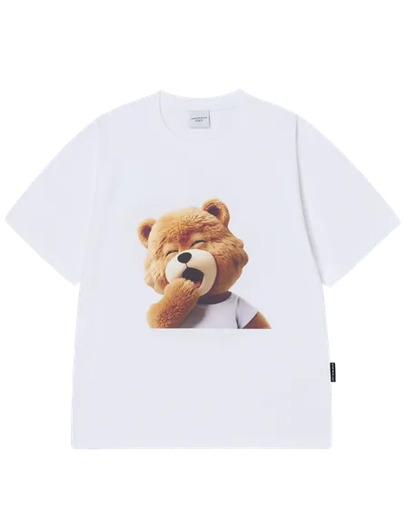 &Aacute;o thun ngắn tay AC BEAR BABY FACE YAWN Trắng