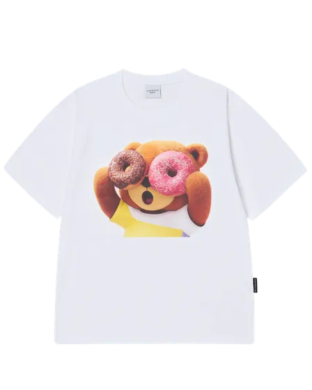 &Aacute;o thun ngắn tay AC BEAR DONUT BABY FACE Trắng