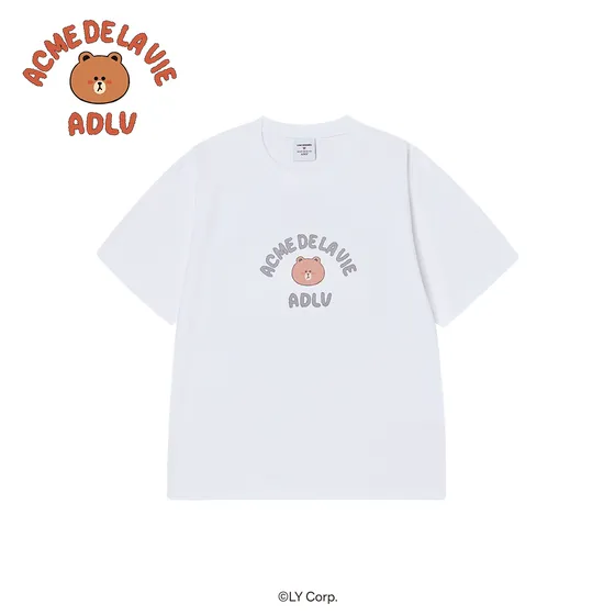 &Aacute;o thun BEAR DOLL HUG BROWN LINE FRIENDS Trắng