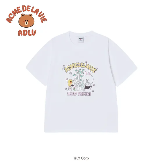 &Aacute;o thun DAILY LINE FRIENDS Trắng