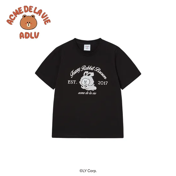 &Aacute;o thun WOMAN BROWN LINE FRIENDS Đen