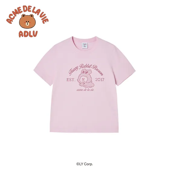 &Aacute;o thun WOMAN BROWN LINE FRIENDS Hồng nhạt