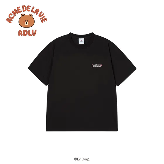 &Aacute;o thun SLEEPING LINE FRIENDS Đen