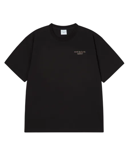 &Aacute;o thun ngắn tay MIXED THREAD Đen