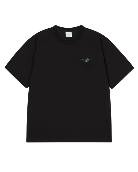 &Aacute;o thun TRIPLE CHAIN EMBO BASIC LOGO Đen