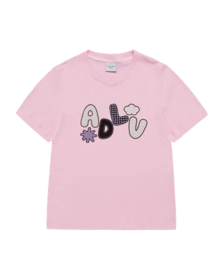 &Aacute;o thun WOMAN ADLV APPLIQUE LOGO Hồng nhạt