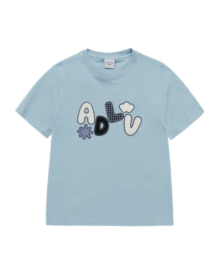 &Aacute;o thun WOMAN ADLV APPLIQUE LOGO Xanh da trời
