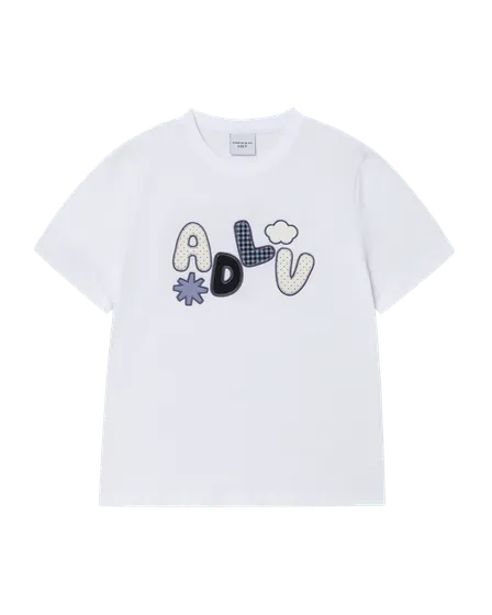 &Aacute;o thun WOMAN ADLV APPLIQUE LOGO Trắng