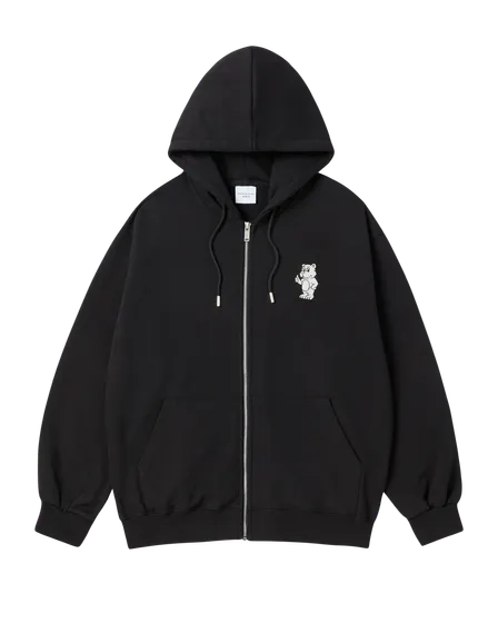 &Aacute;o hoodie k&eacute;o kh&oacute;a BASIC AC BEAR Đen
