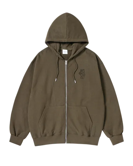&Aacute;o hoodie k&eacute;o kh&oacute;a BASIC AC BEAR Ca cao