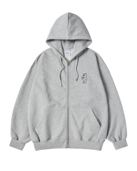 &Aacute;o hoodie &eacute;o kh&oacute;a BASIC AC BEAR Muối ti&ecirc;u