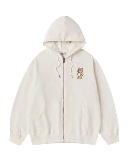 &Aacute;o hoodie STAND 2D AC BEAR Trắng ng&agrave;