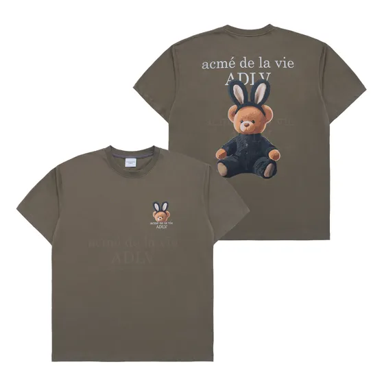 Áo Thun ADLV Rabbit Bear Doll Logo Ca Cao