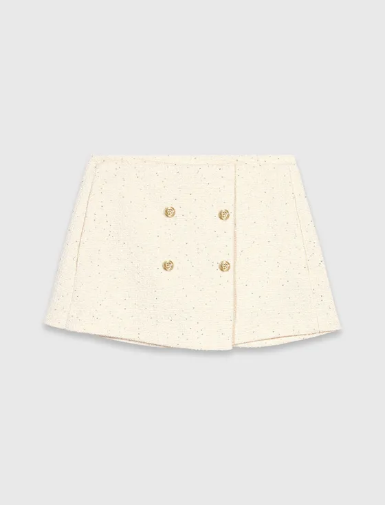 Quần v&aacute;y vải tweed T36 Trắng ng&agrave;