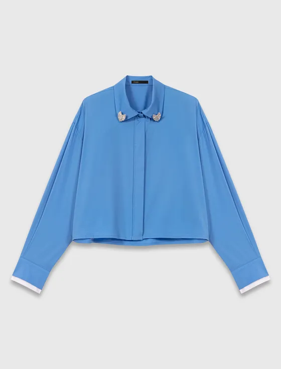 Áo sơ mi kèm trang sức tháo rời T2 Xanh dương