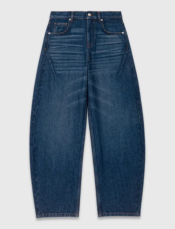 Quần jeans ống phồng với martingale T36 Xanh dương