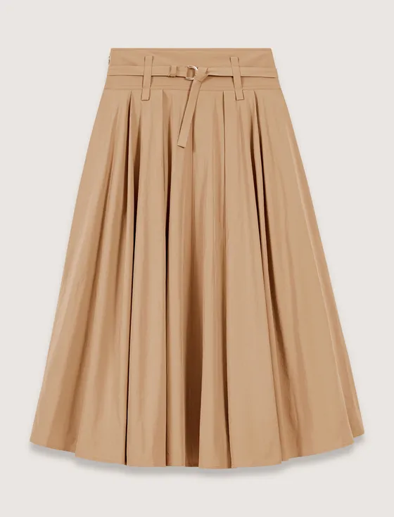 Chân váy cotton xếp ly dáng xòe T34 Be