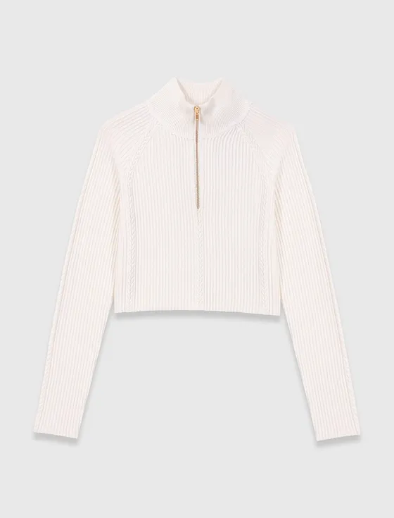 Áo len cổ cao T0 Trắng ngà