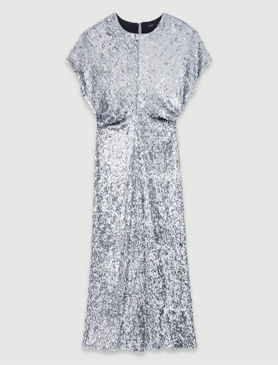Đầm dài maxi sequin T36 Bạc