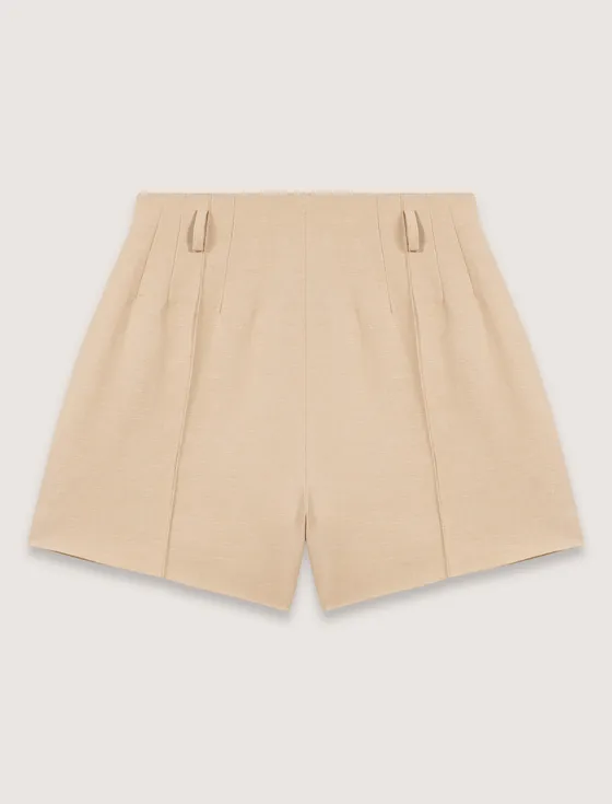 Quần short vải linen cotton T38 Be