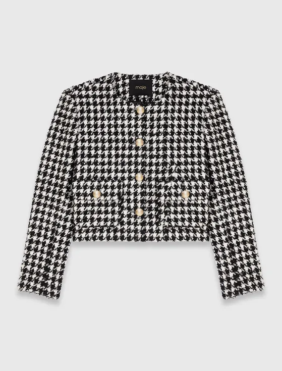 Áo khoác tweed ngắn T38 Đen