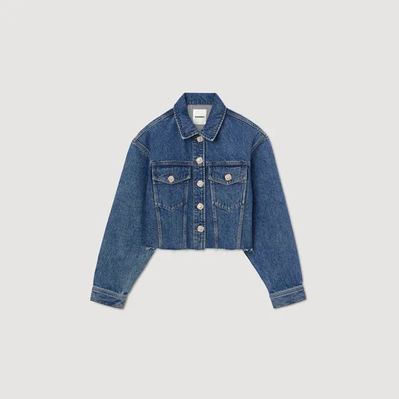 Áo khoác denim dáng crop 33 Xanh denim
