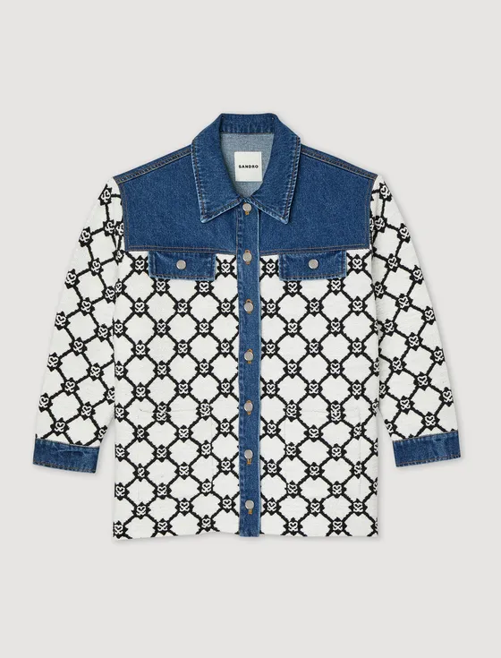 Áo khoác dệt kim denim 360 Xanh dương
