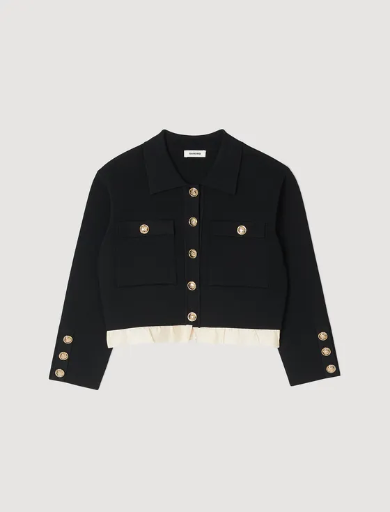 Áo cardigan dệt kim 360 Đen