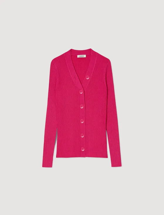Áo cardigan dệt kim 2 Hồng