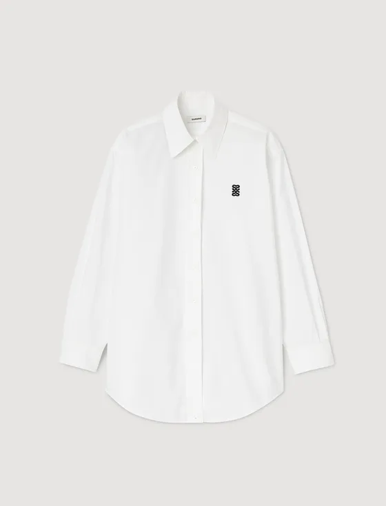 Áo sơ mi cotton oversize 360 Trắng
