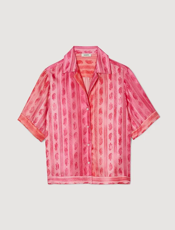 Áo sơ mi in họa tiết Paisley 1 Đỏ