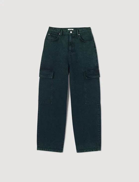 Quần jeans cargo oversize 33 Xanh lá
