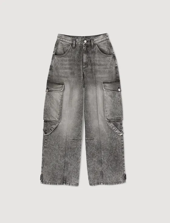 Quần jean cargo 61 Xám đậm