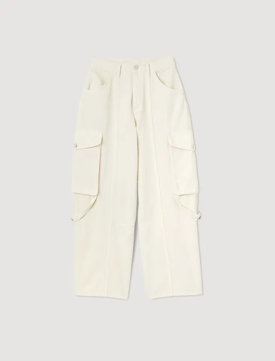Quần jean cargo 33 Trắng Ecru