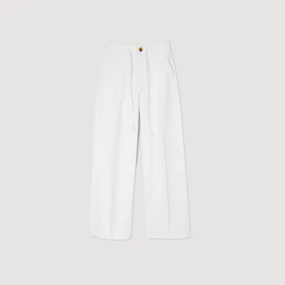 Quần denim ống suông 38 Trắng
