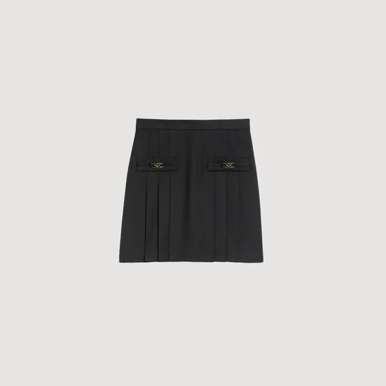Chân váy ngắn xếp ly stitched 310 Đen
