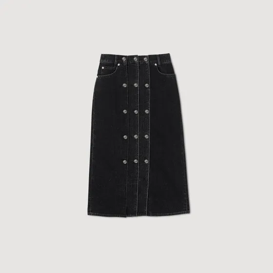 Chân váy denim 63 Đen