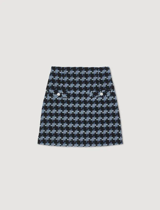 Chân váy ngắn vải tweed 33 Xanh dương